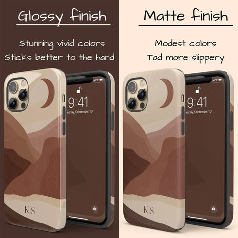 Boho Landscape Custom Initials iPhone Case